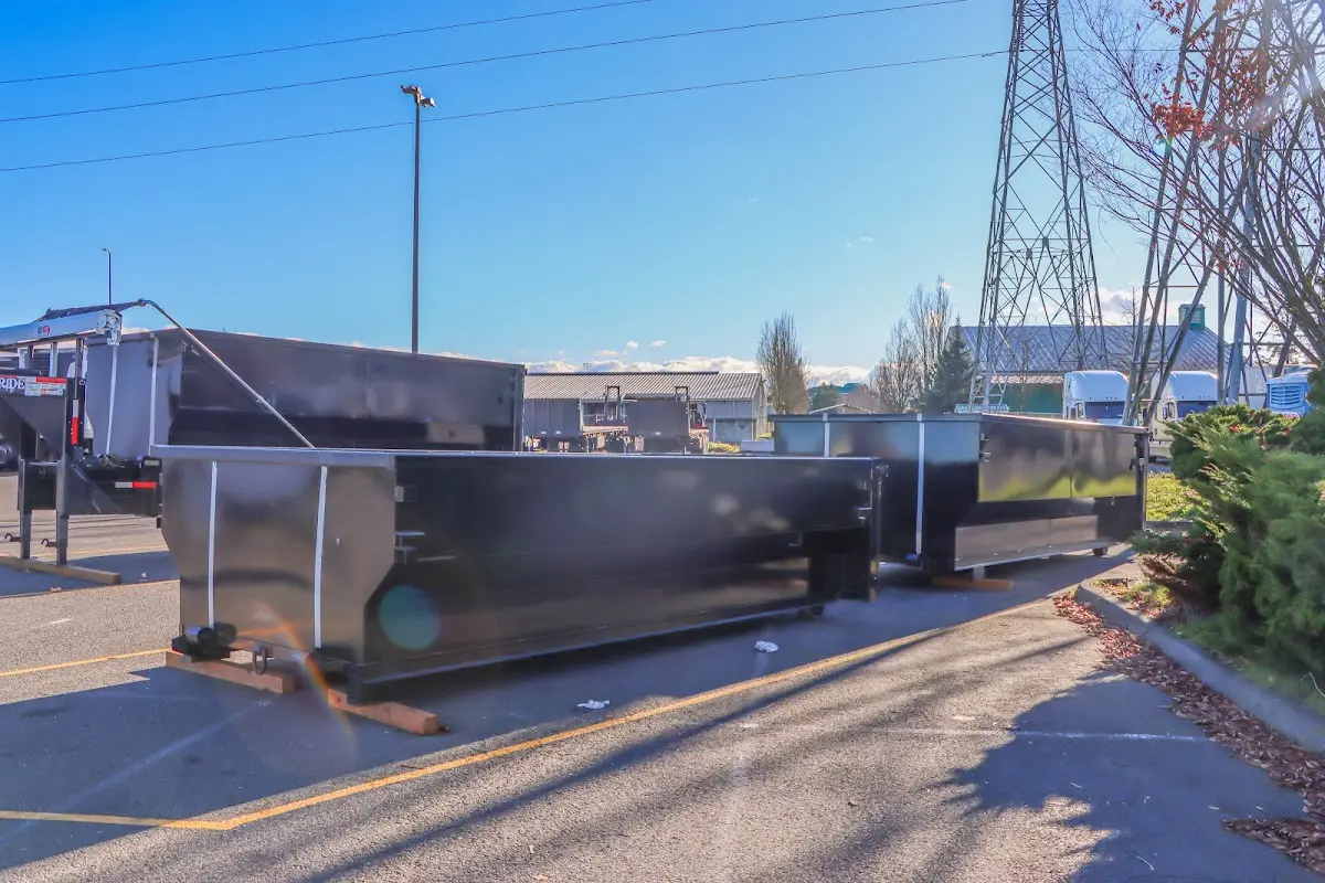 Roll-off dumpster ready for waste disposal at job site for Construction Dumpster Rental in Livonia